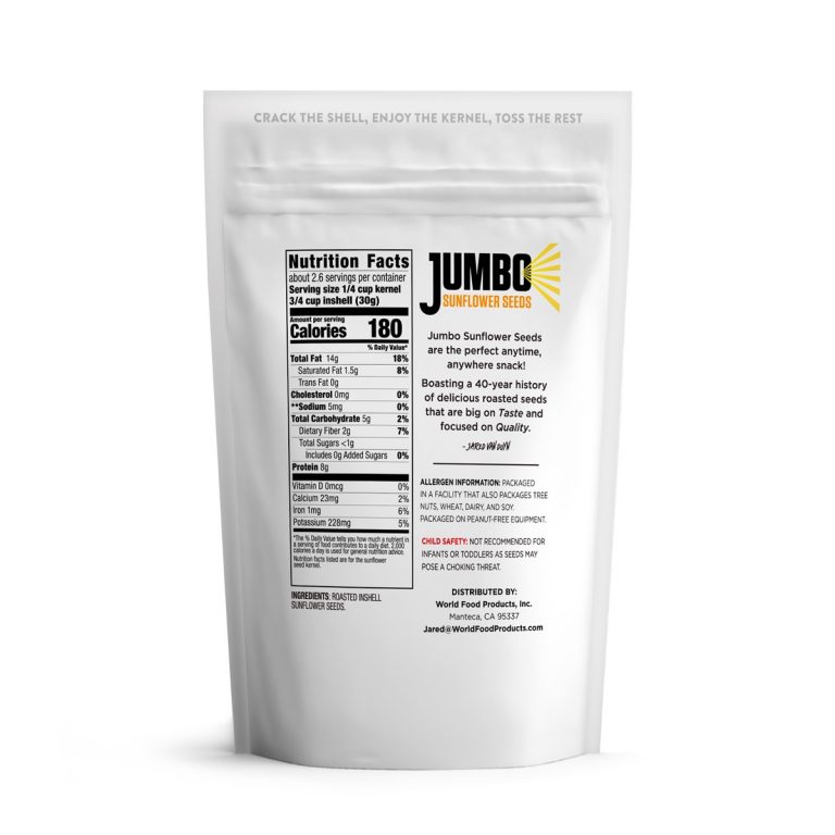 Jumbo Sunflower Seeds Mega No Salt (5.5 oz) Jumbo Sunflower Seeds