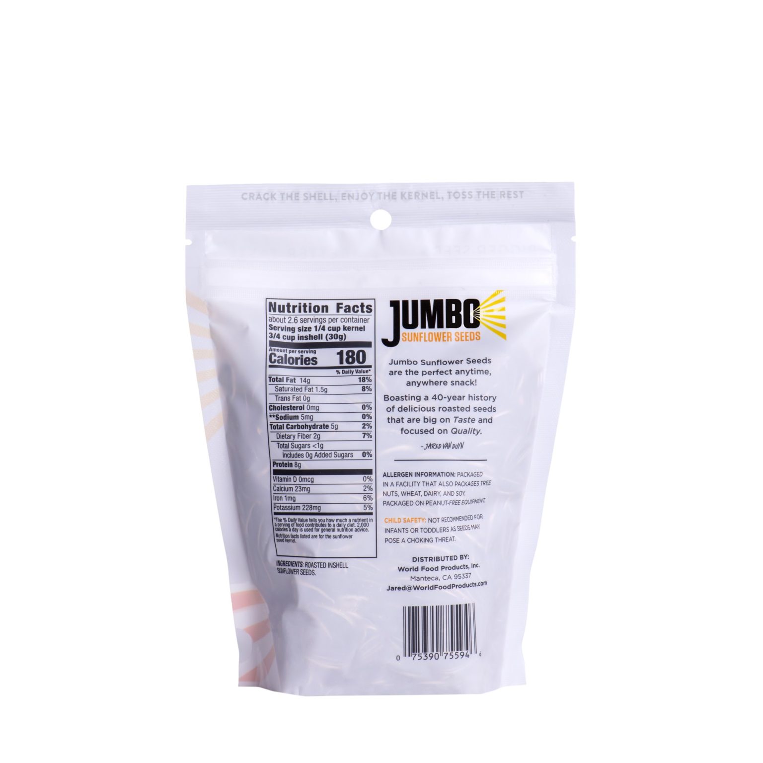 Mega No Salt Seeds (5.5oz) Jumbo Sunflower Seeds + Snacks